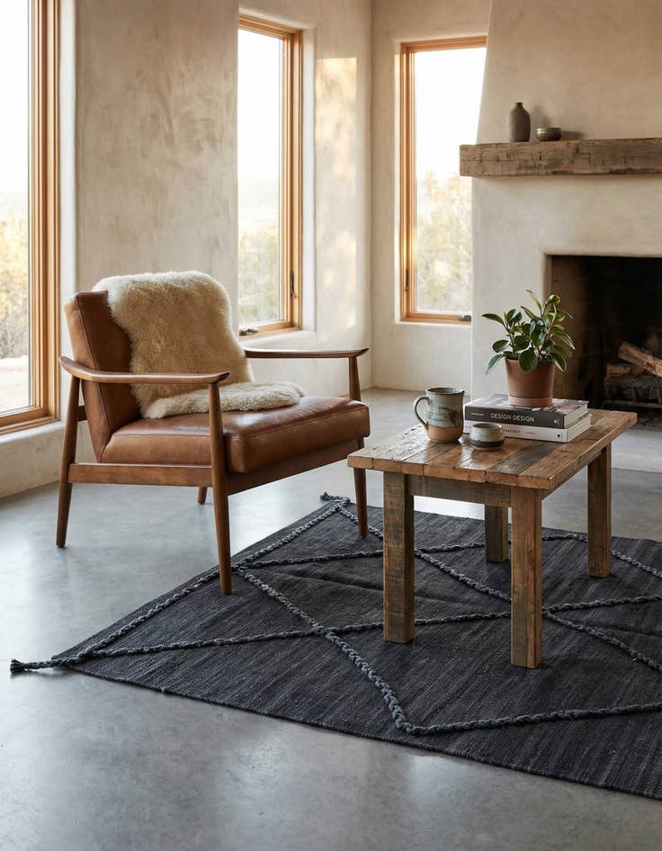 Detail image of 3' 5 x 4' 11  Hand Woven Kilim Modern Wool Rug