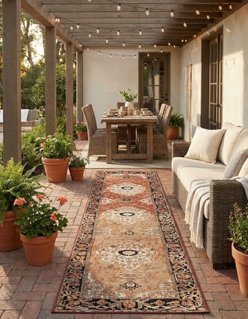 2' 7 x 12' Easy-Clean Traditional Indoor / Outdoor Runner Rug
