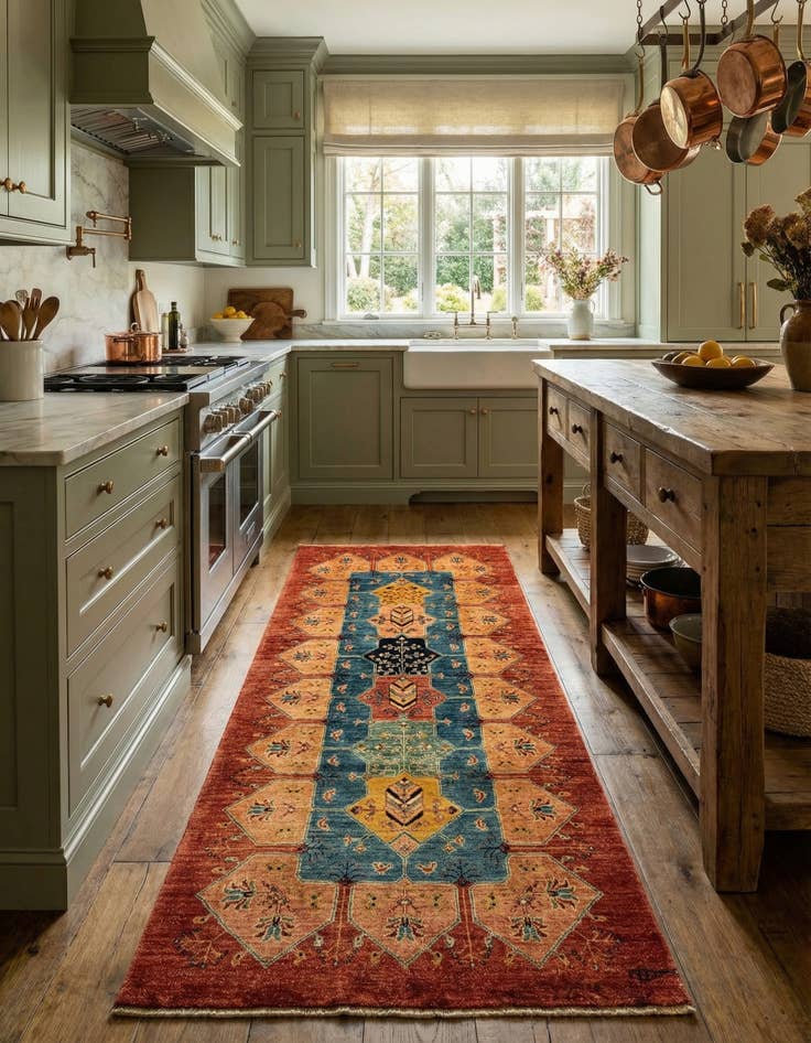 Detail image of 3' x 6' 8 Luribaft Wool Runner Rug