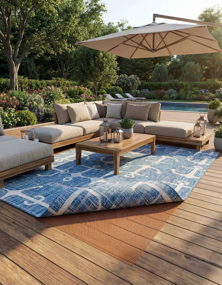 Detail image of 7' 9 x 9' 10 Outdoor Rug Pad