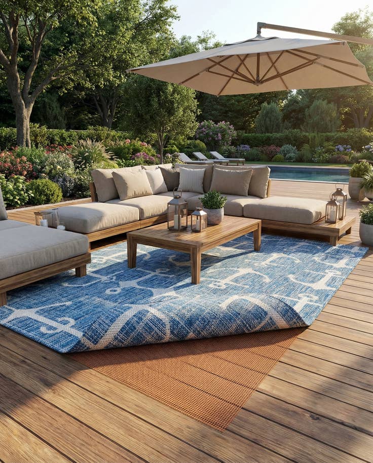 Detail image of 7' 9 x 9' 10 Outdoor Rug Pad