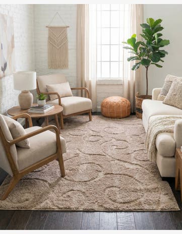 9' x 12' 2 Floral Shag Rug