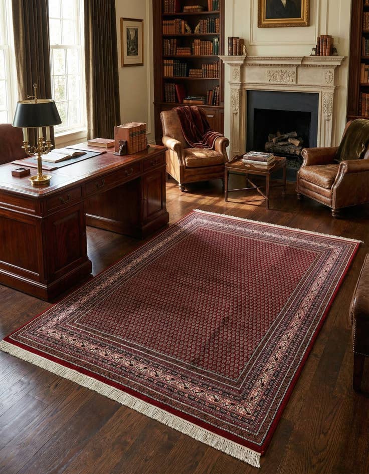 Detail image of  6' 8 x 8' 3  Hand Knotted Mir Wool Rug