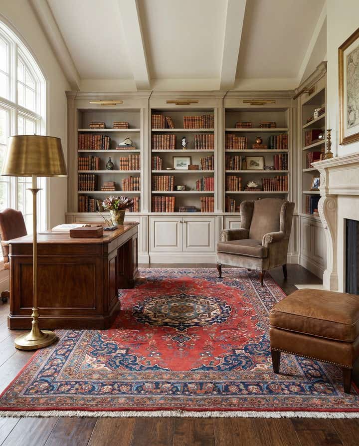 6' 6 x 9' 4 Hand Knotted Sabzevar Persian Wool Rug