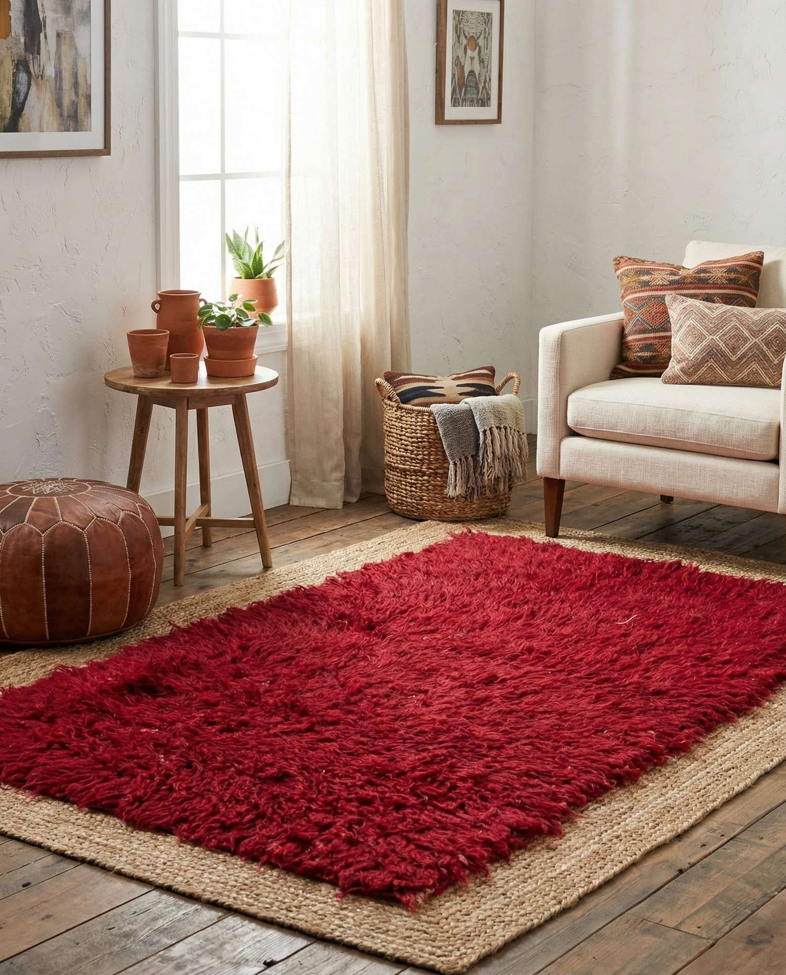 2' 5 x 4' 6 Hand Knotted Moroccan Wool Rug