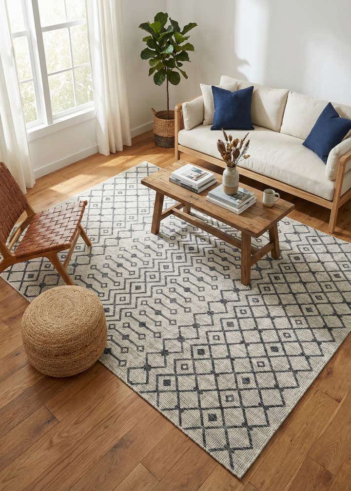 9' x 12' Easy-Clean Trellis Indoor / Outdoor Rug