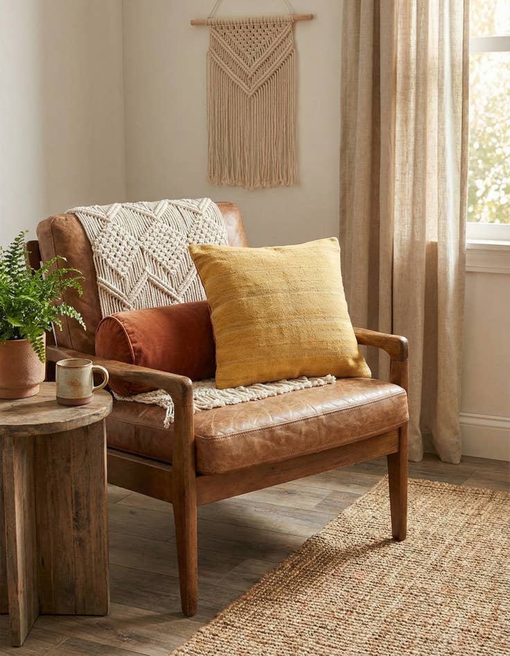 Detail image of 1' 6 x 1' 6  Hand Woven Pillow Wool Square Rug