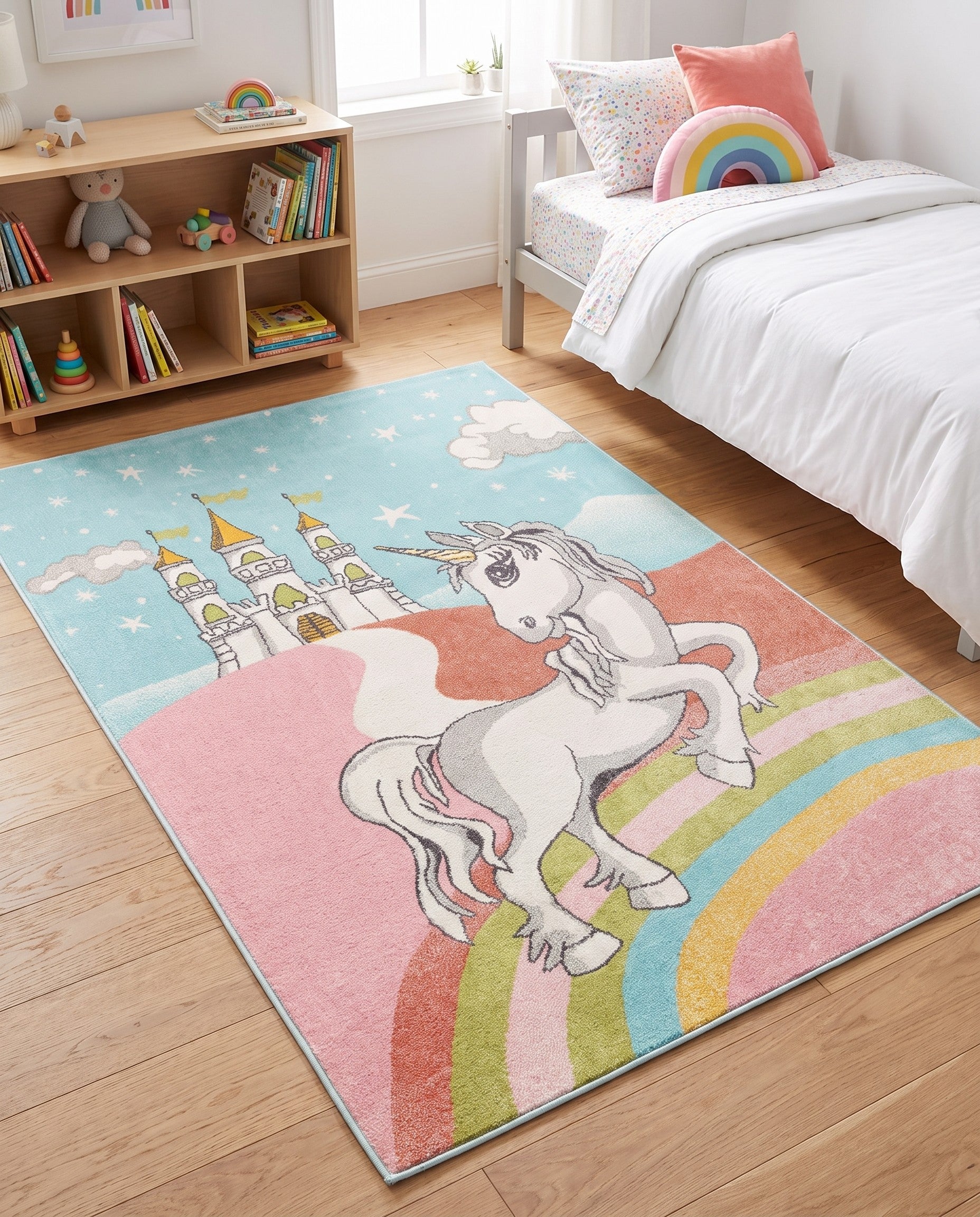 5' 3 x 8' Unicorn Whimsy Kids Rug