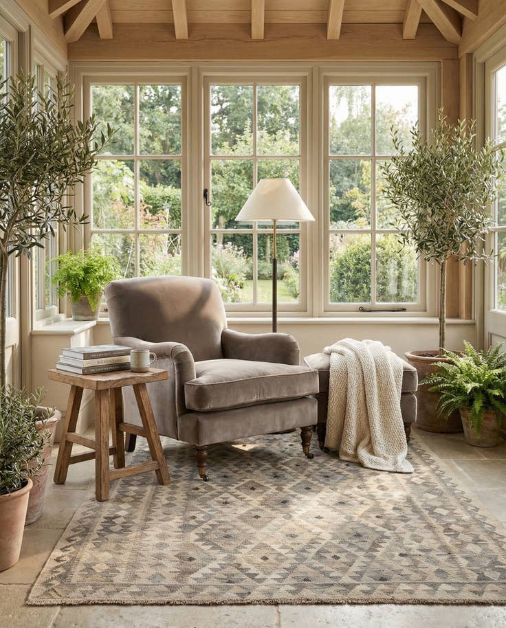 Detail image of 5' 11 x 7' 11 Hand Woven Kilim Maymana Wool Rug