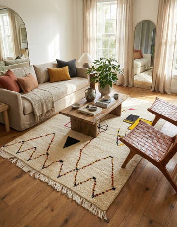 5' 3 x 8' 2 Hand Knotted Moroccan Wool Rug
