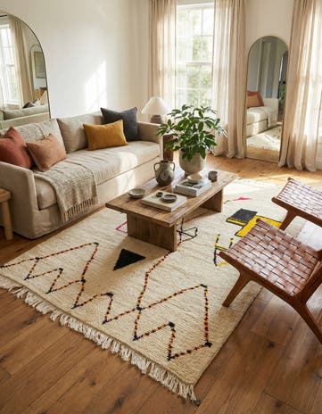 5' 3 x 8' 2 Hand Knotted Moroccan Wool Rug