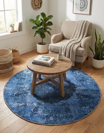 4' x 4' Washable Yara Round Rug