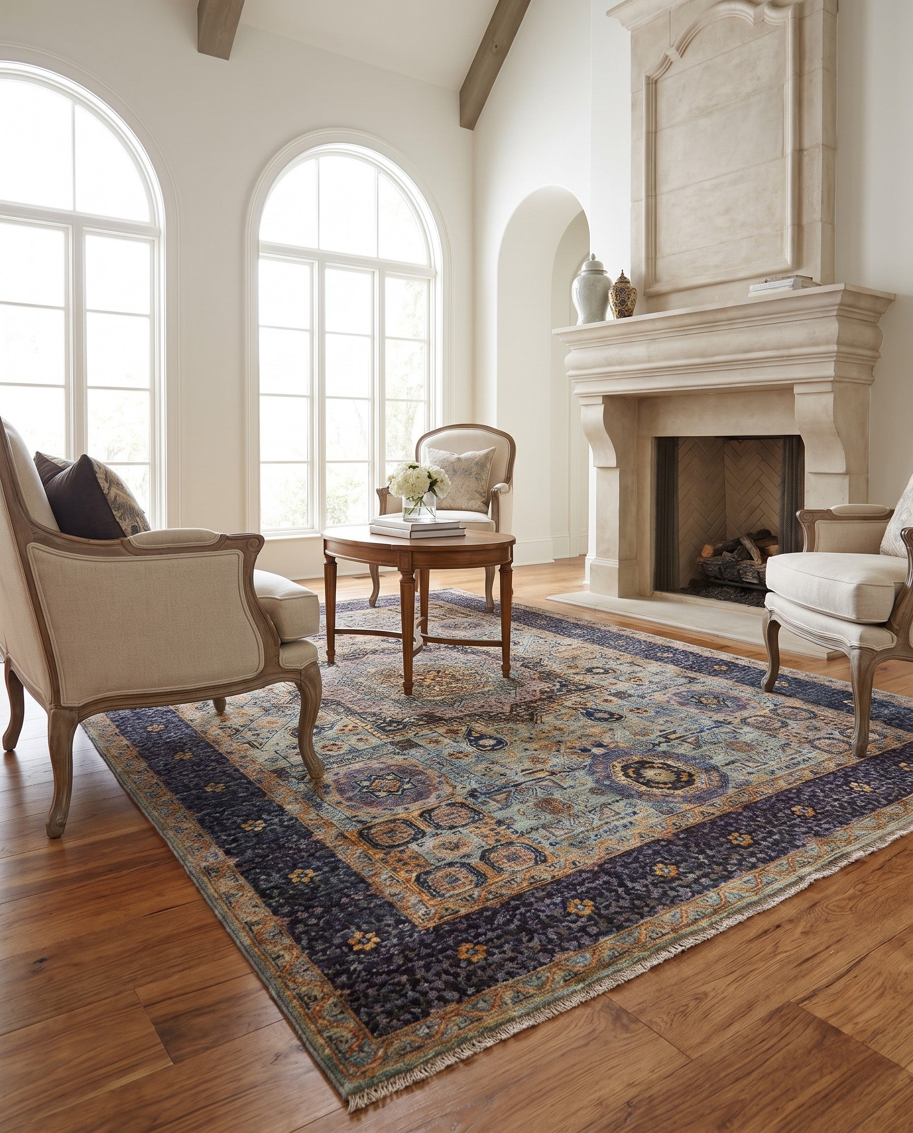 5' 1 x 7' Hand Knotted Mamluk Ziegler Rug