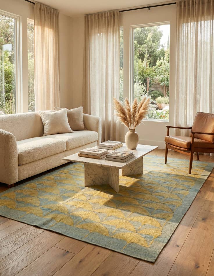 Detail image of  6' 6 x 9' 4  Hand Woven Kilim Modern Wool Rug