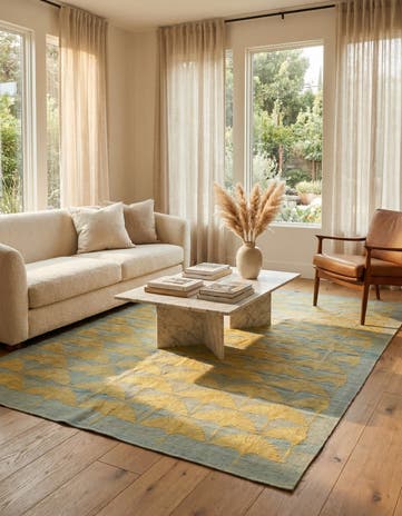 6' 6 x 9' 4 Hand Woven Kilim Modern Wool Rug