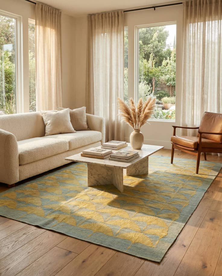 Detail image of 6' 6 x 9' 4 Hand Woven Kilim Modern Wool Rug