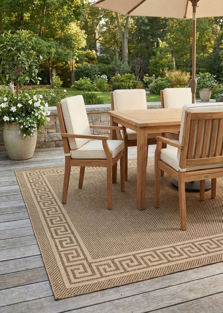 8' x 11' 4 Easy-Clean Border Indoor / Outdoor Rug