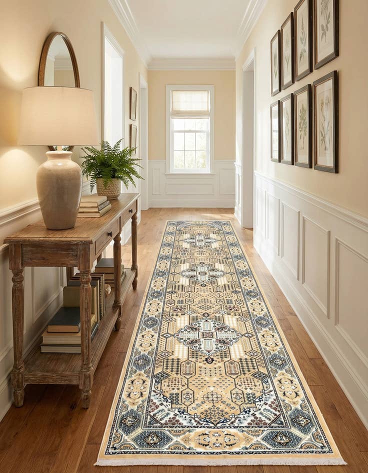 Detail image of 3' x 13' Nain Design Runner Rug