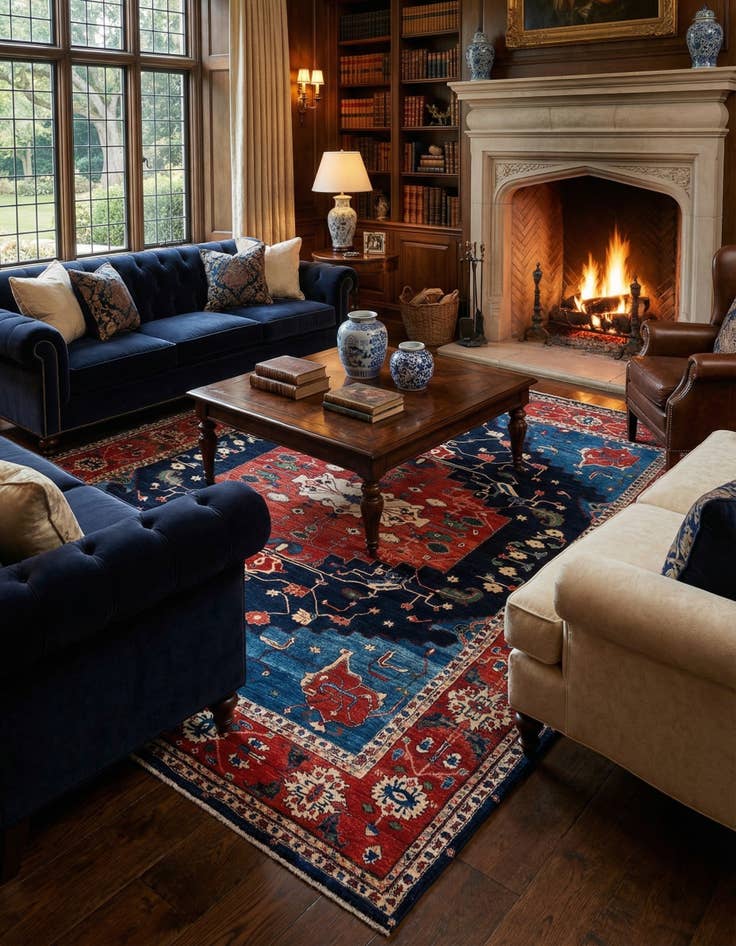 Detail image of 8' 2 x 9' 7 Hand Knotted Luribaft Rug