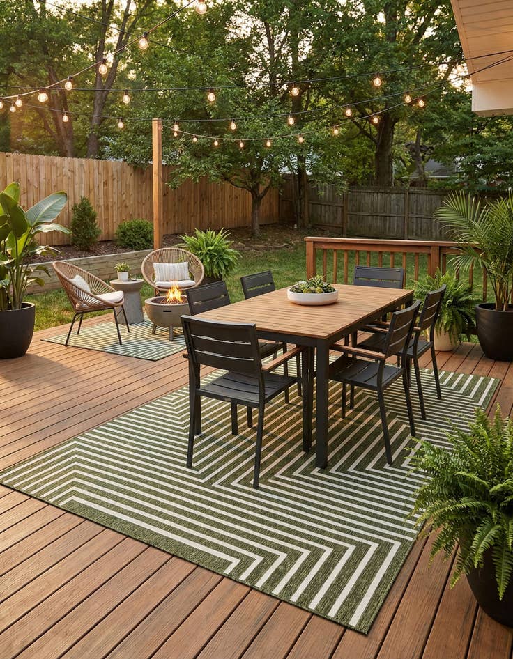 Detail image of 7' 10 x 10'  Washable Modern Indoor / Outdoor Rug