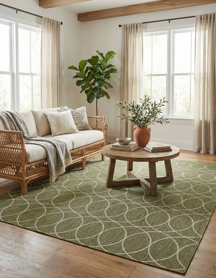 Detail image of 10' x 14'  Washable Trellis Indoor / Outdoor Rug