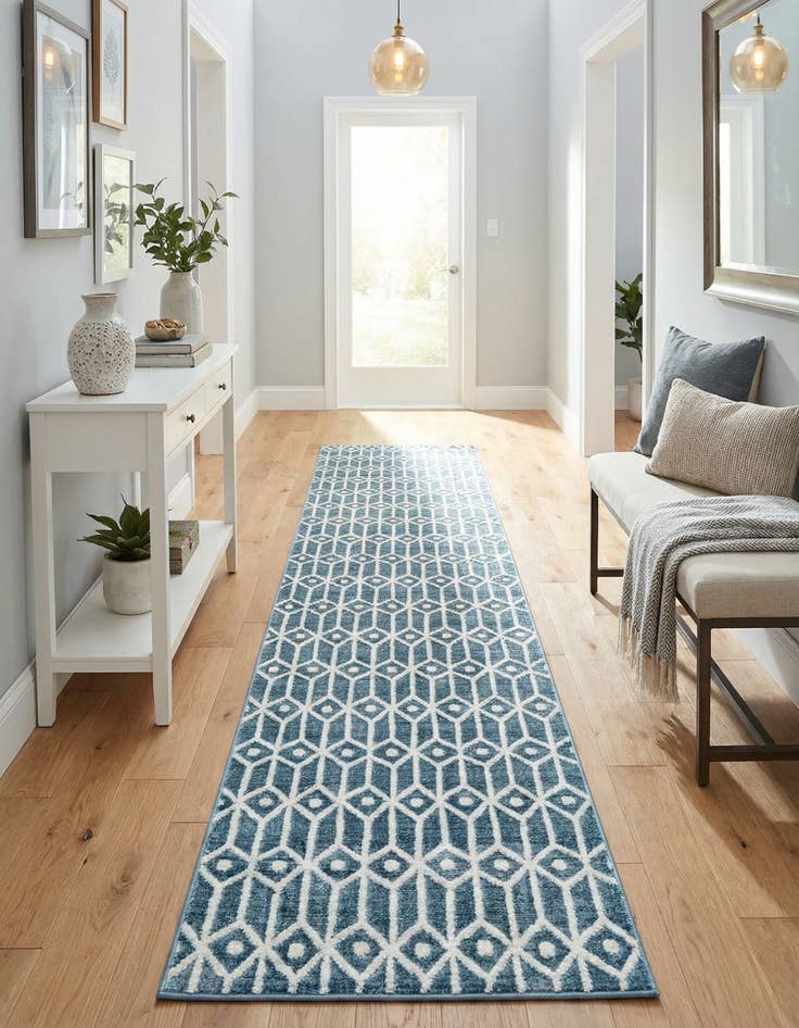 Detail image of  3' x 19' 8 Lattice Trellis Runner Rug
