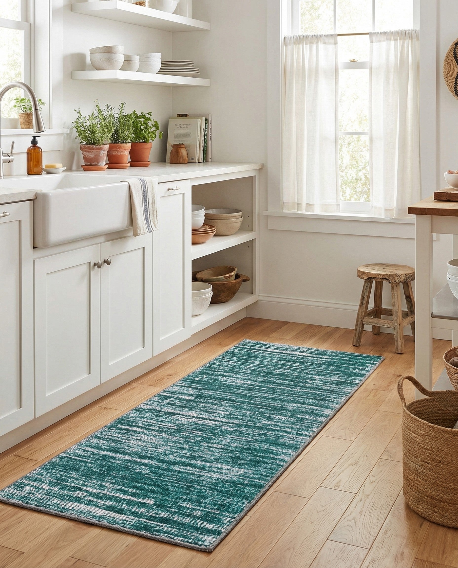 Teal Asha Runner Rug