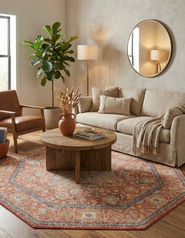 Brick Red Lola Octagon Rug