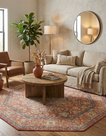 Brick Red Lola Octagon Rug