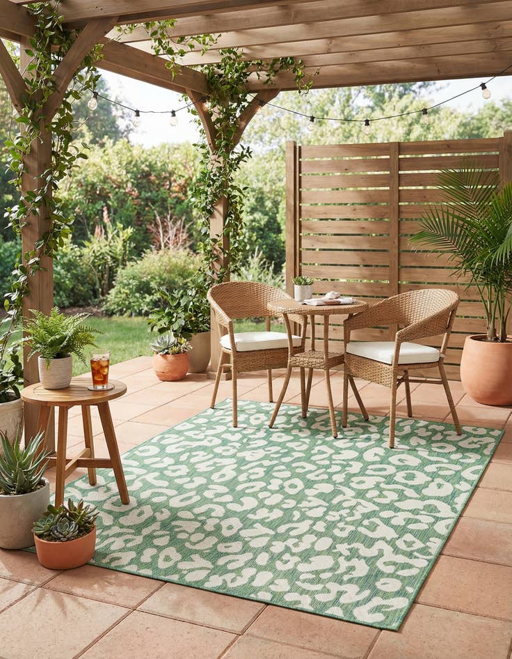 Detail image of  5' 3 x 5' 3  Washable Safari Indoor / Outdoor Square Rug