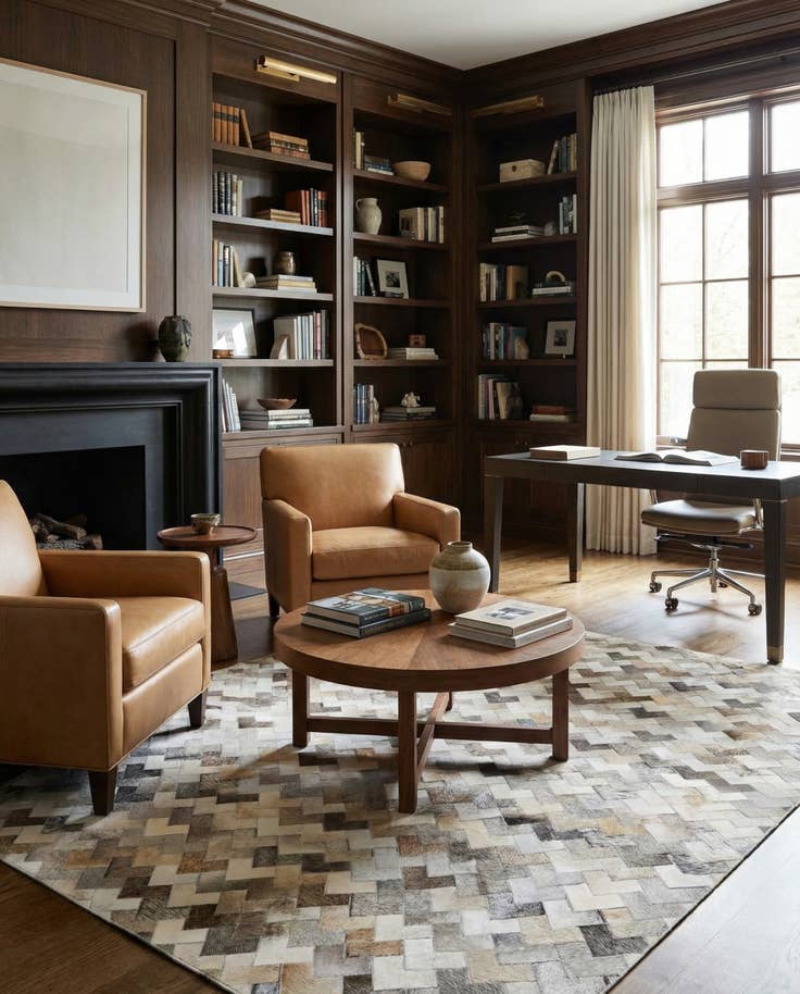 Detail image of 5' 7 x 7' 10 Cowhide Stocks Rug