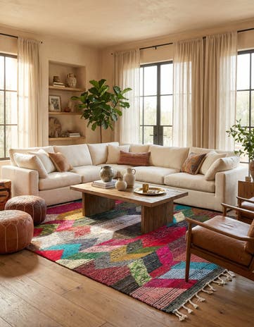 8' 3 x 9' 10 Hand Knotted Moroccan Wool Rug