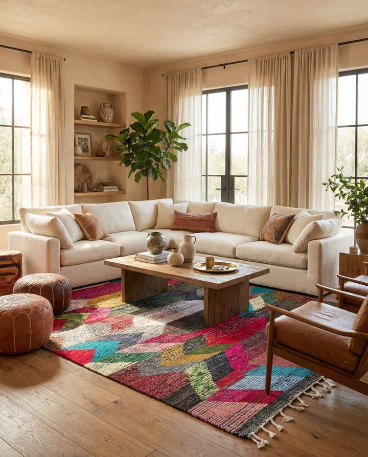 8' 3 x 9' 10 Hand Knotted Moroccan Wool Rug