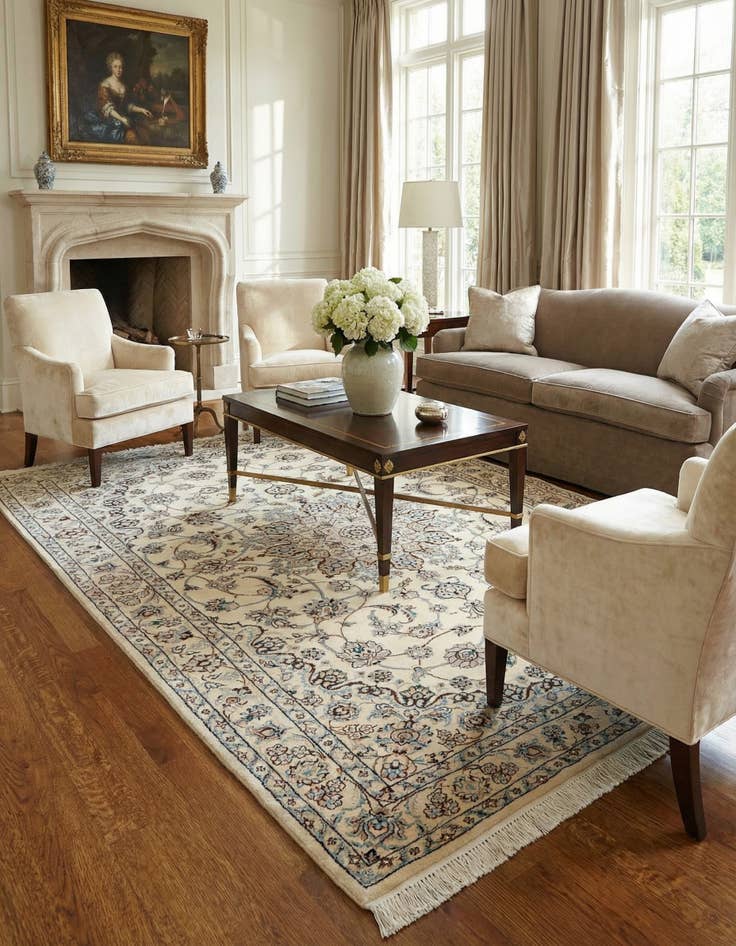 Detail image of 3' 5 x 5' 3  Hand Knotted Nain Rug