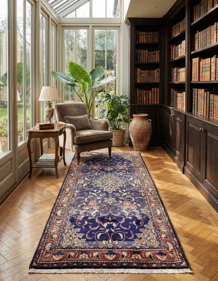Detail image of 3' 7 x 10' 1 Hand Knotted Farahan Persian Wool Runner Rug