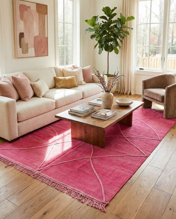 5' 6 x 8' Hand Woven Kilim Modern Wool Rug