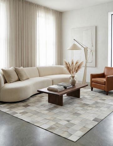 5' x 7' 10 Cowhide Leather Rug