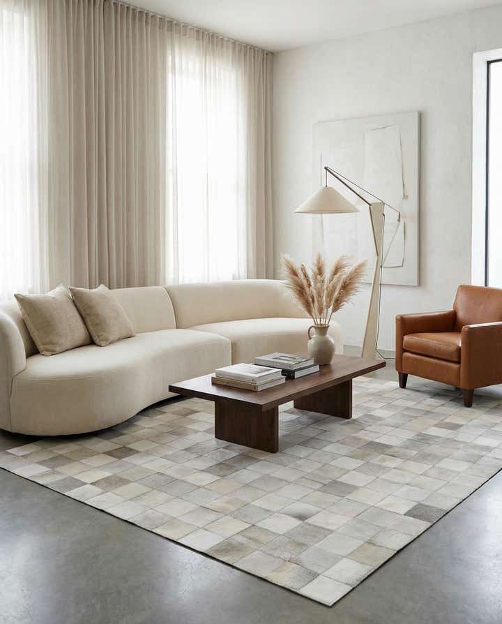 5' x 7' 10 Cowhide Leather Rug