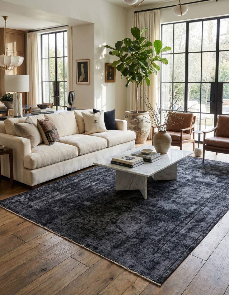 Detail image of  6' x 9' 5  Hand Knotted Ultra Vintage Persian Wool Rug