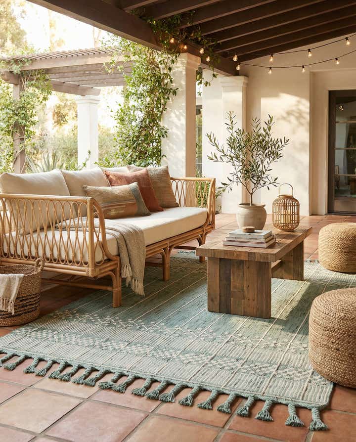 5' 1 x 8' Easy-Clean Eco Bohemian Indoor / Outdoor Rug