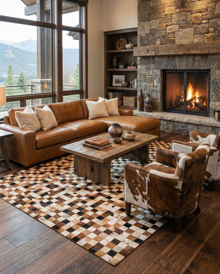 8' x 10' Cowhide Leather Rug