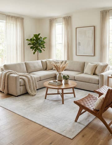 Ivory Finsbury Square Rug