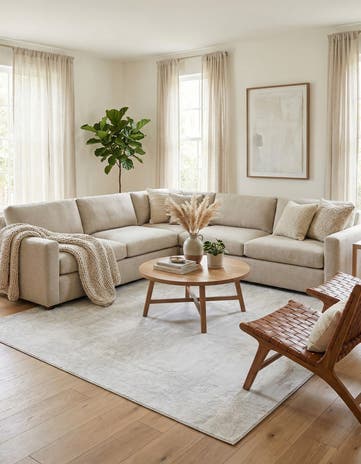 Ivory Finsbury Square Rug