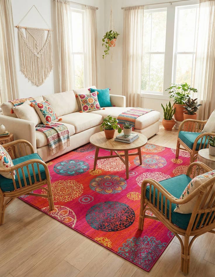 Detail image of  10' x 10' Azalea Square Rug