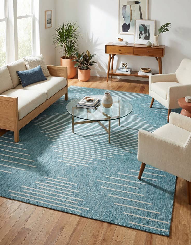 Detail image of 7' 10 x 10' Easy-Clean Modern Indoor / Outdoor Rug