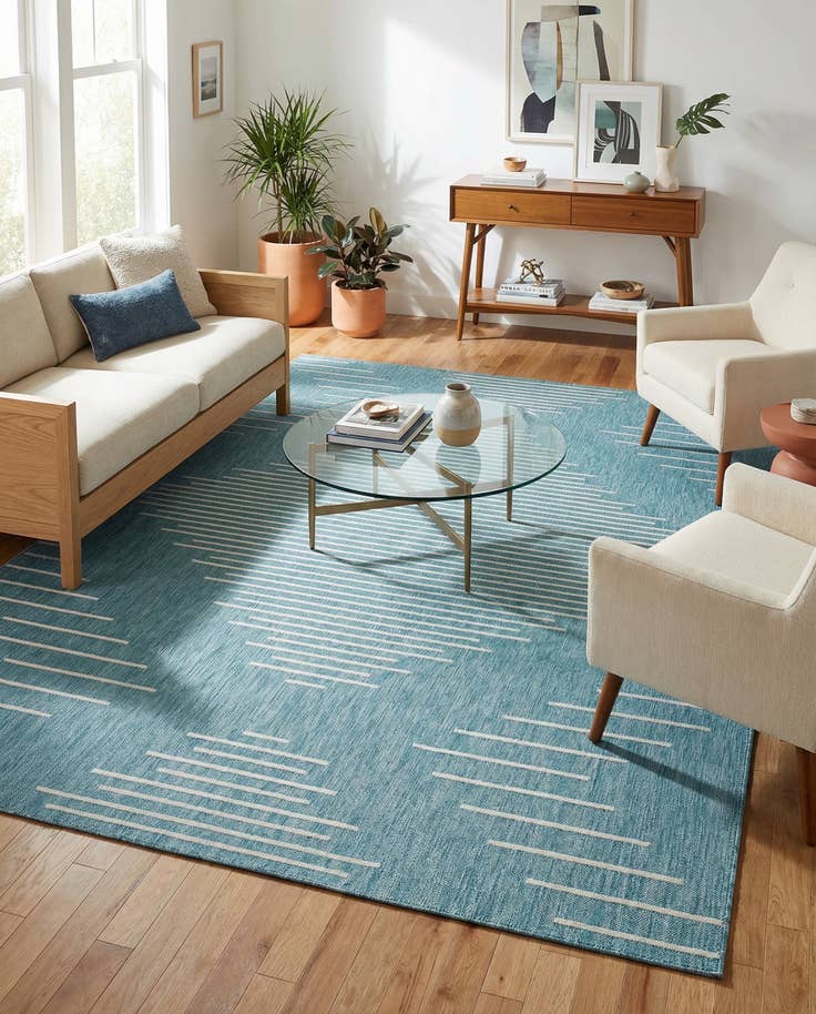 Detail image of 7' 10 x 10' Easy-Clean Modern Indoor / Outdoor Rug