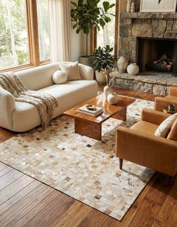 8' 1 x 9' 9 Cowhide - Patchwork Rug