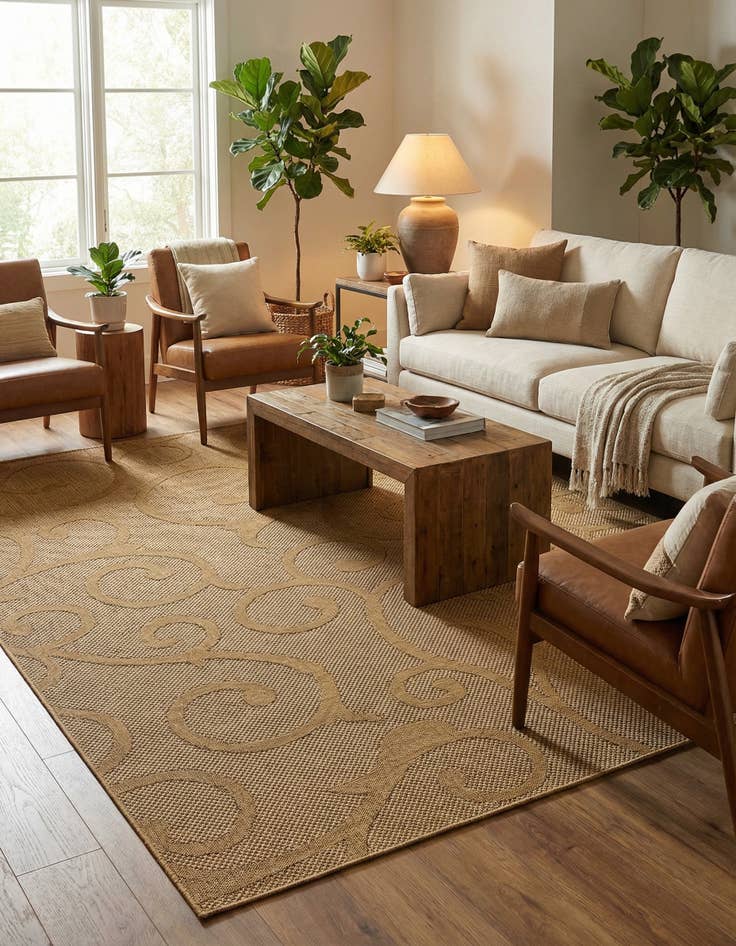 Detail image of 8' x 11' 4  Washable Botanical Indoor / Outdoor Rug