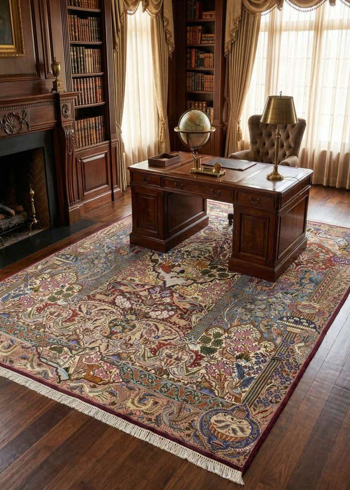9' 9 x 12' 10 Hand Knotted Kashmar Persian Wool Rug