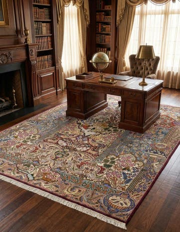 9' 9 x 12' 10 Hand Knotted Kashmar Persian Wool Rug